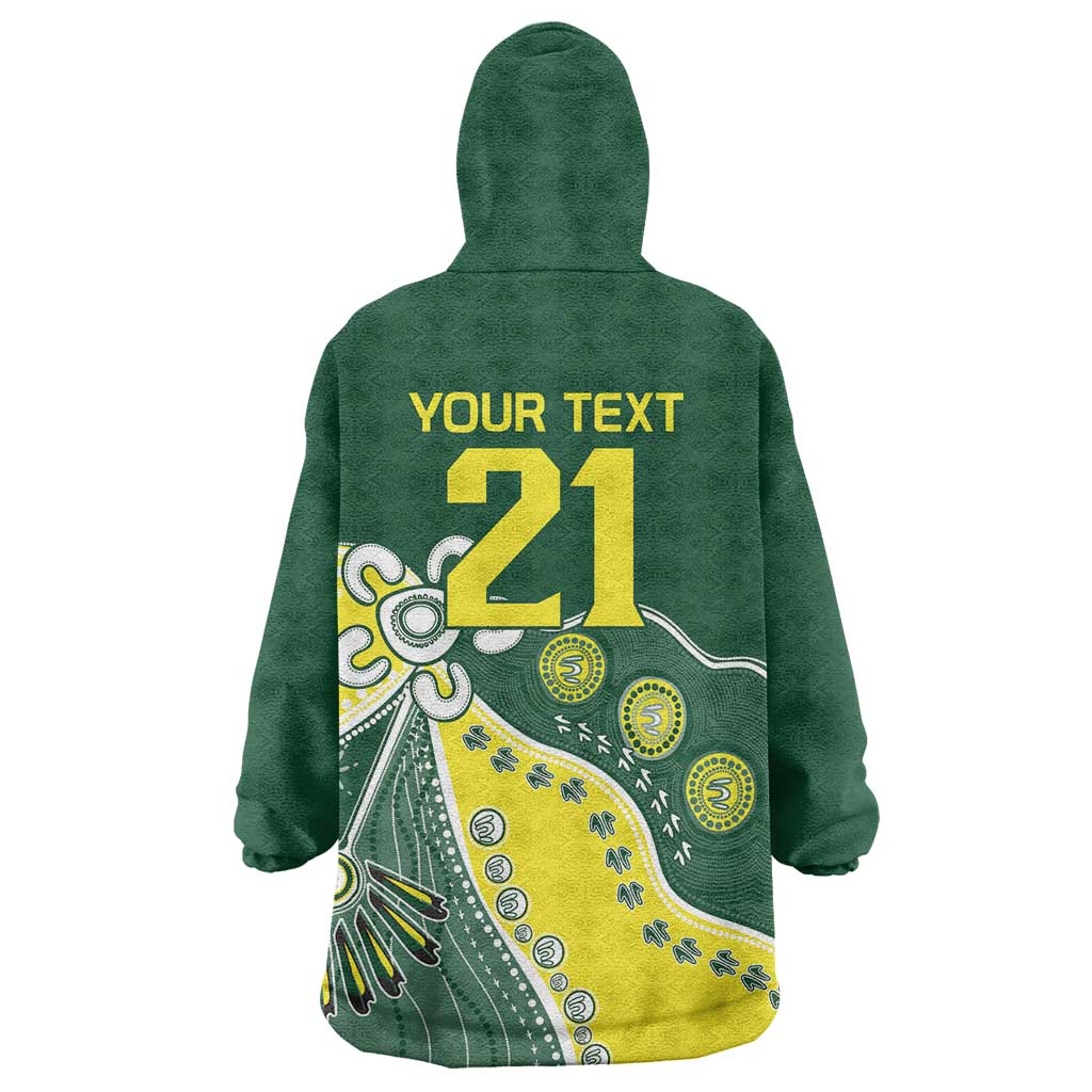 Custom Cricket Aussie Pride Wearable Blanket Hoodie Indigenous Inspired - Aussie Hoodie