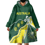Custom Cricket Aussie Pride Wearable Blanket Hoodie Indigenous Inspired - Aussie Hoodie