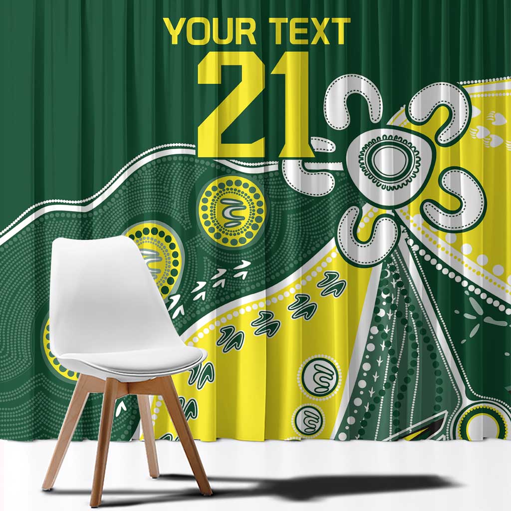 Custom Cricket Aussie Pride Window Curtain Indigenous Inspired - Aussie Hoodie
