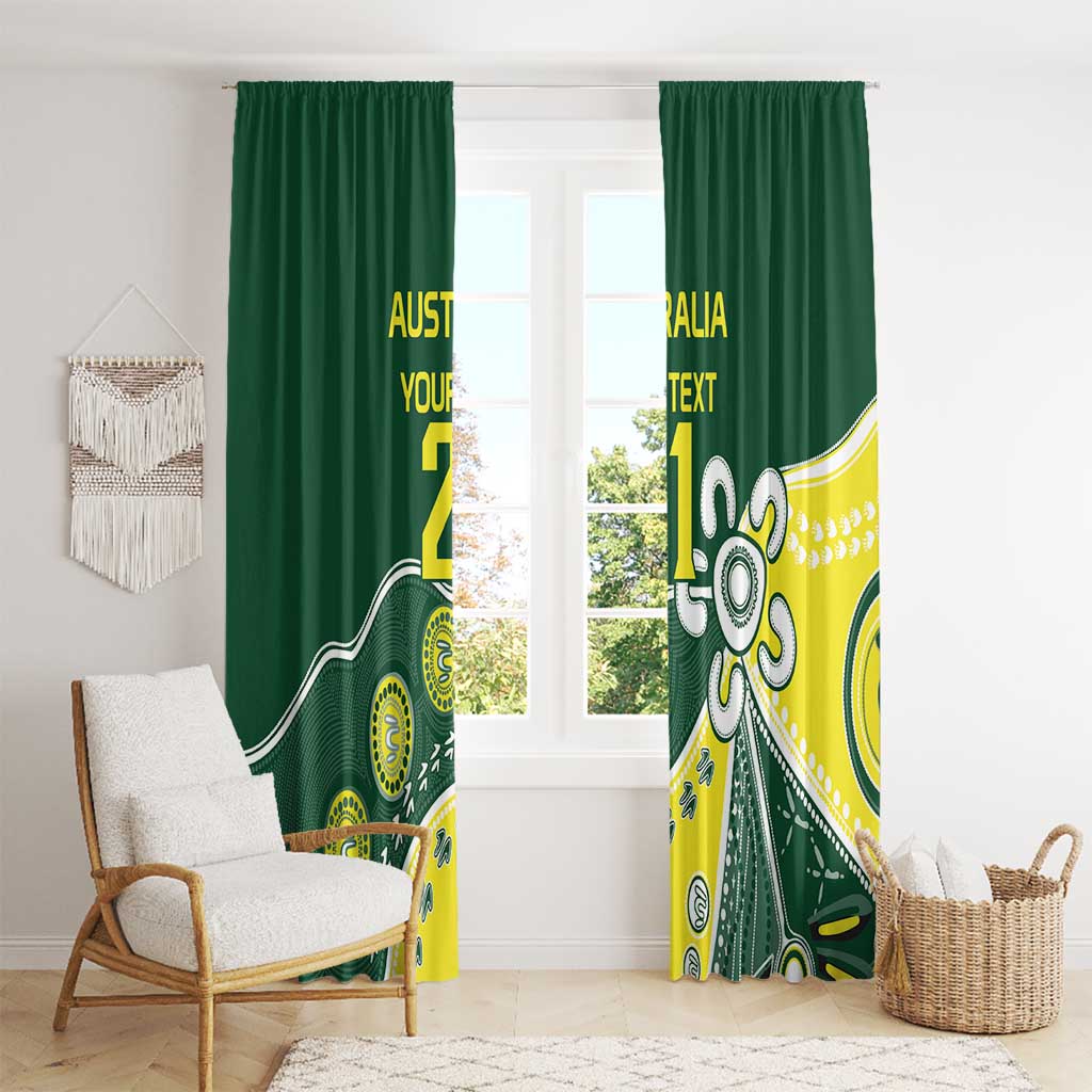 Custom Cricket Aussie Pride Window Curtain Indigenous Inspired - Aussie Hoodie