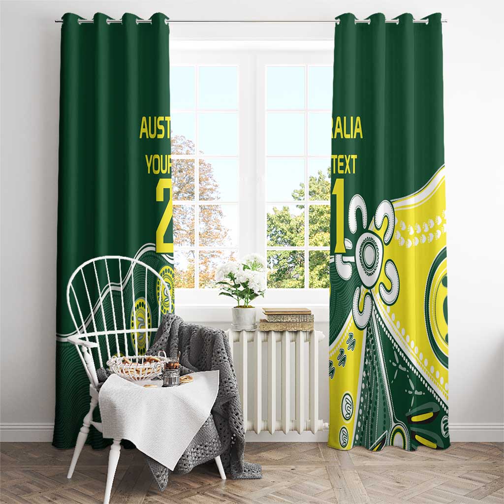 Custom Cricket Aussie Pride Window Curtain Indigenous Inspired - Aussie Hoodie