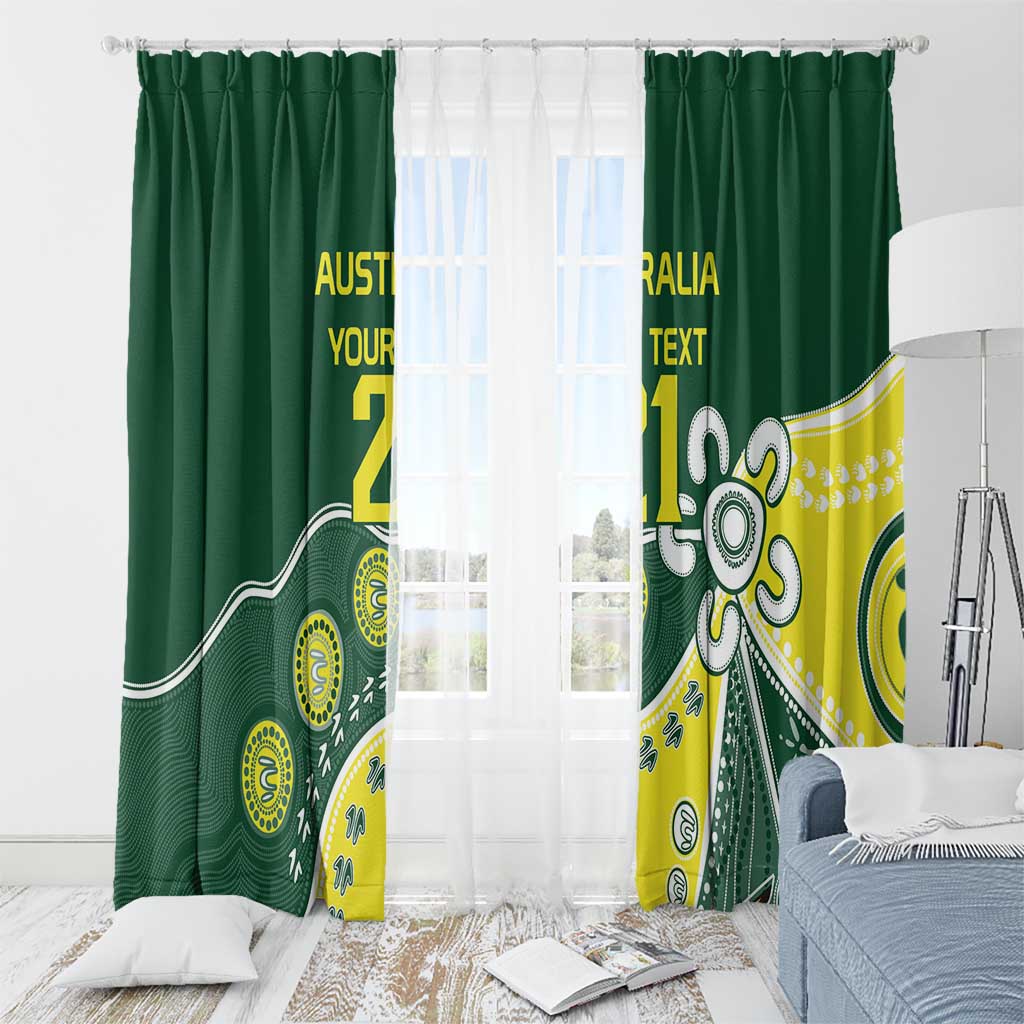 Custom Cricket Aussie Pride Window Curtain Indigenous Inspired - Aussie Hoodie