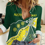 Custom Cricket Aussie Pride Women Casual Shirt Indigenous Inspired - Aussie Hoodie
