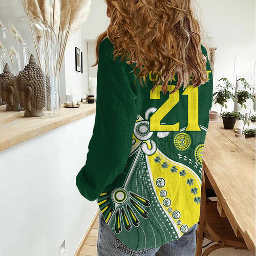 Custom Cricket Aussie Pride Women Casual Shirt Indigenous Inspired - Aussie Hoodie