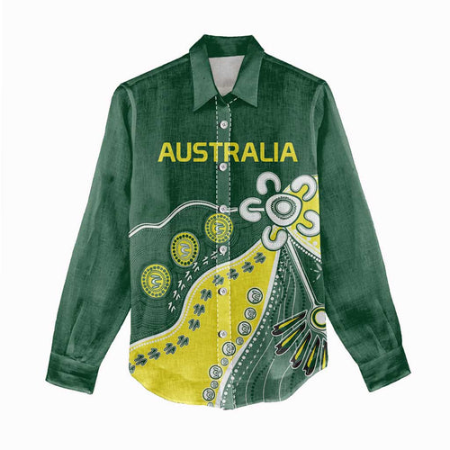 Custom Cricket Aussie Pride Women Casual Shirt Indigenous Inspired - Aussie Hoodie