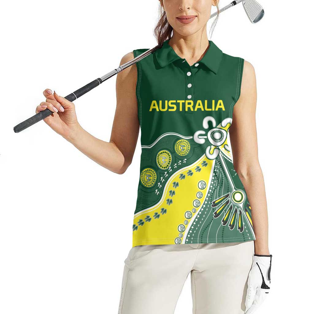 Custom Cricket Aussie Pride Women Sleeveless Polo Shirt Indigenous Inspired - Aussie Hoodie