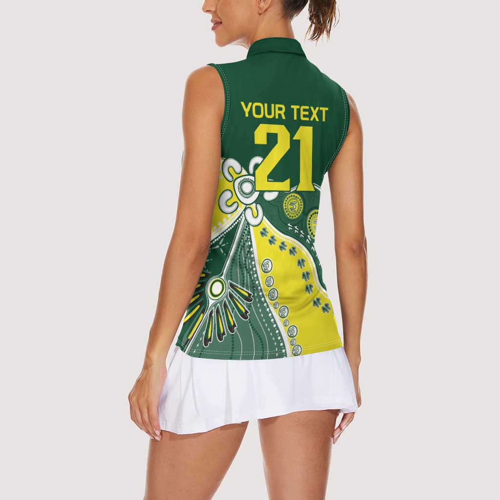Custom Cricket Aussie Pride Women Sleeveless Polo Shirt Indigenous Inspired - Aussie Hoodie