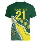 Custom Cricket Aussie Pride Women V-Neck T-Shirt Indigenous Inspired - Aussie Hoodie