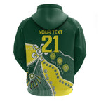 Custom Cricket Aussie Pride Zip Hoodie Indigenous Inspired - Aussie Hoodie