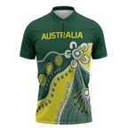 Custom Cricket Aussie Pride Zipper Polo Shirt Indigenous Inspired - Aussie Hoodie