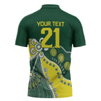 Custom Cricket Aussie Pride Zipper Polo Shirt Indigenous Inspired - Aussie Hoodie