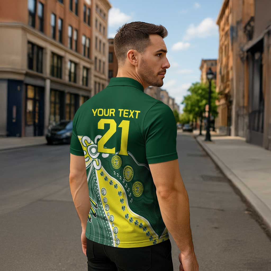 Custom Cricket Aussie Pride Zipper Polo Shirt Indigenous Inspired - Aussie Hoodie