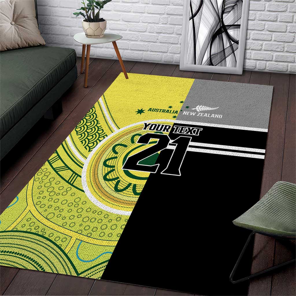 Custom Cricket AUNZ Spirit Area Rug Aussie New Zealand Retro Edition - Aussie Hoodie