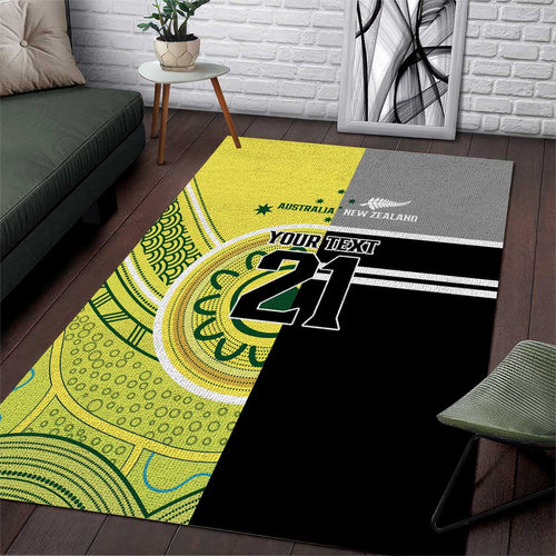 Custom Cricket AUNZ Spirit Area Rug Aussie New Zealand Retro Edition - Aussie Hoodie