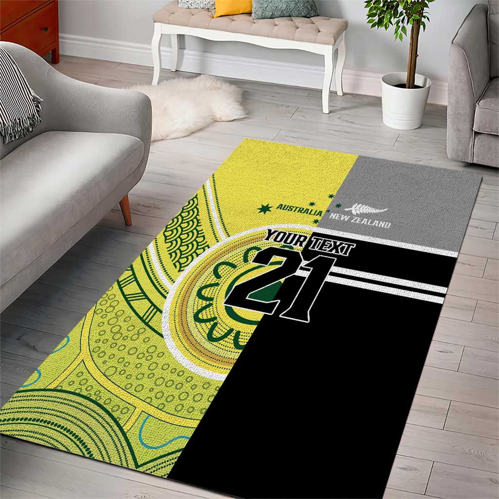 Custom Cricket AUNZ Spirit Area Rug Aussie New Zealand Retro Edition - Aussie Hoodie