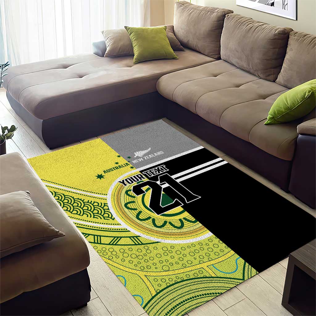 Custom Cricket AUNZ Spirit Area Rug Aussie New Zealand Retro Edition - Aussie Hoodie