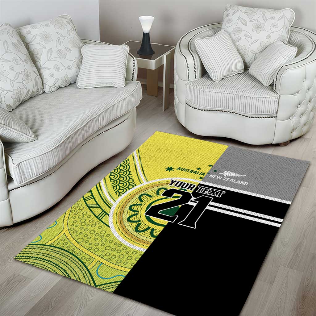 Custom Cricket AUNZ Spirit Area Rug Aussie New Zealand Retro Edition - Aussie Hoodie