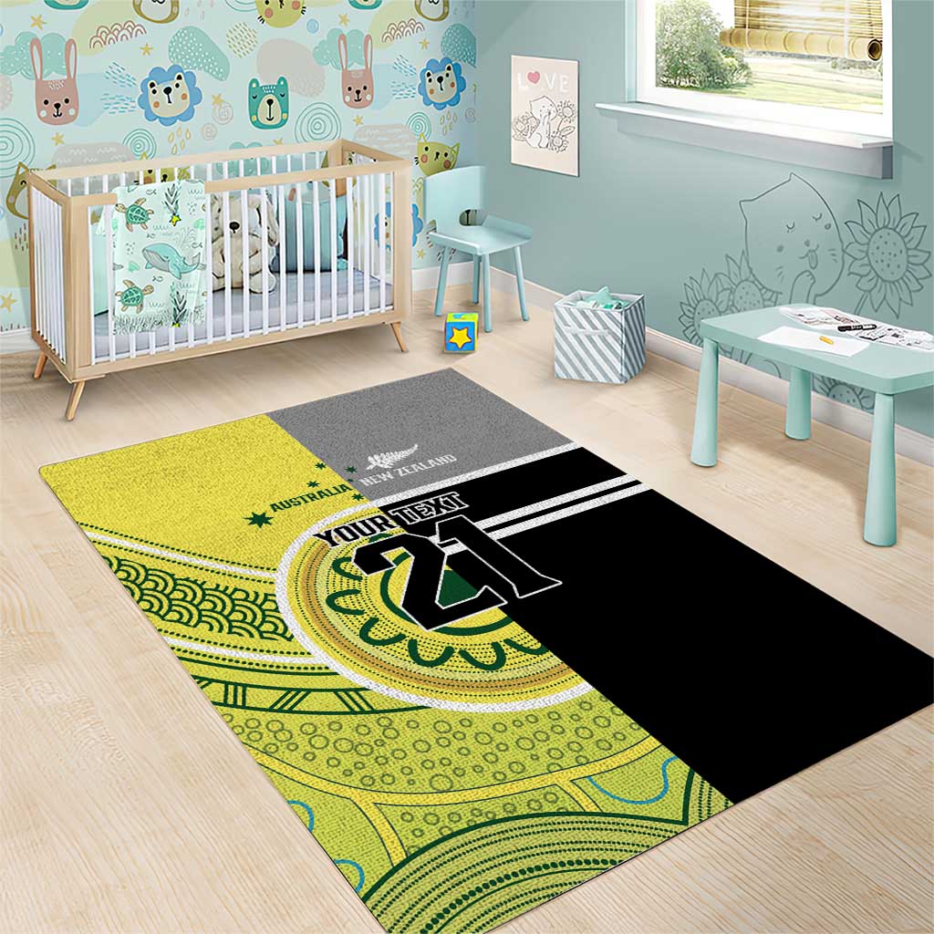 Custom Cricket AUNZ Spirit Area Rug Aussie New Zealand Retro Edition - Aussie Hoodie