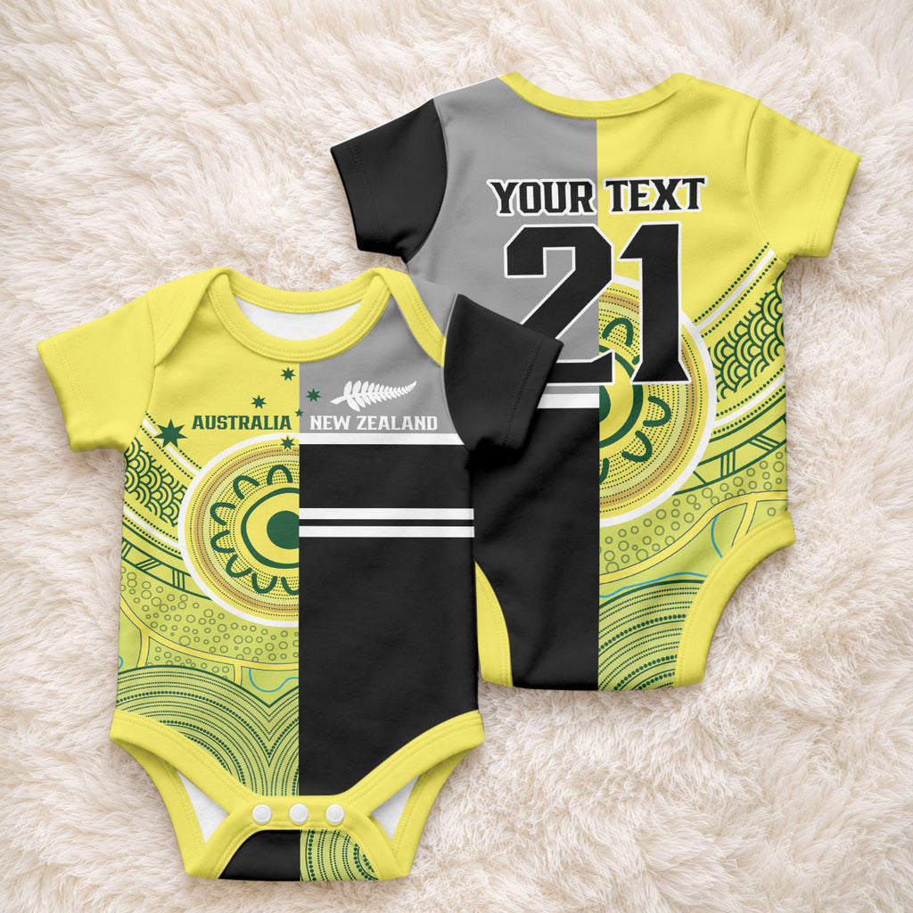 Custom Cricket AUNZ Spirit Baby Onesie Aussie New Zealand Retro Edition