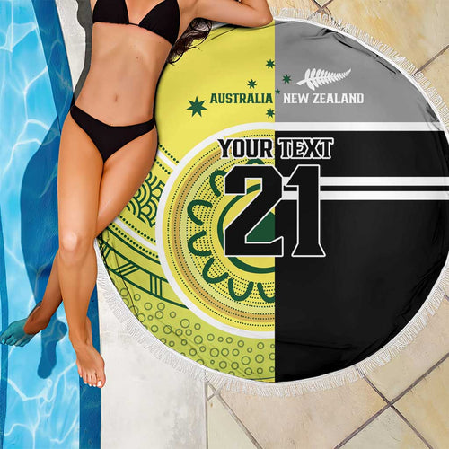 Custom Cricket AUNZ Spirit Beach Blanket Aussie New Zealand Retro Edition - Aussie Hoodie