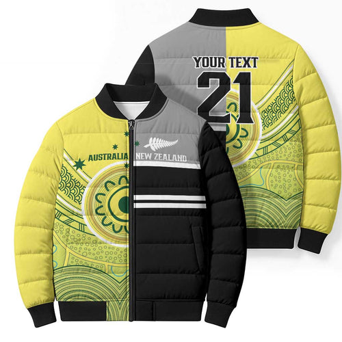 Custom Cricket AUNZ Spirit Bomber Puffer Jacket Aussie New Zealand Retro Edition - Aussie Hoodie