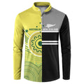 Custom Cricket AUNZ Spirit Button Sweatshirt Aussie New Zealand Retro Edition - Aussie Hoodie