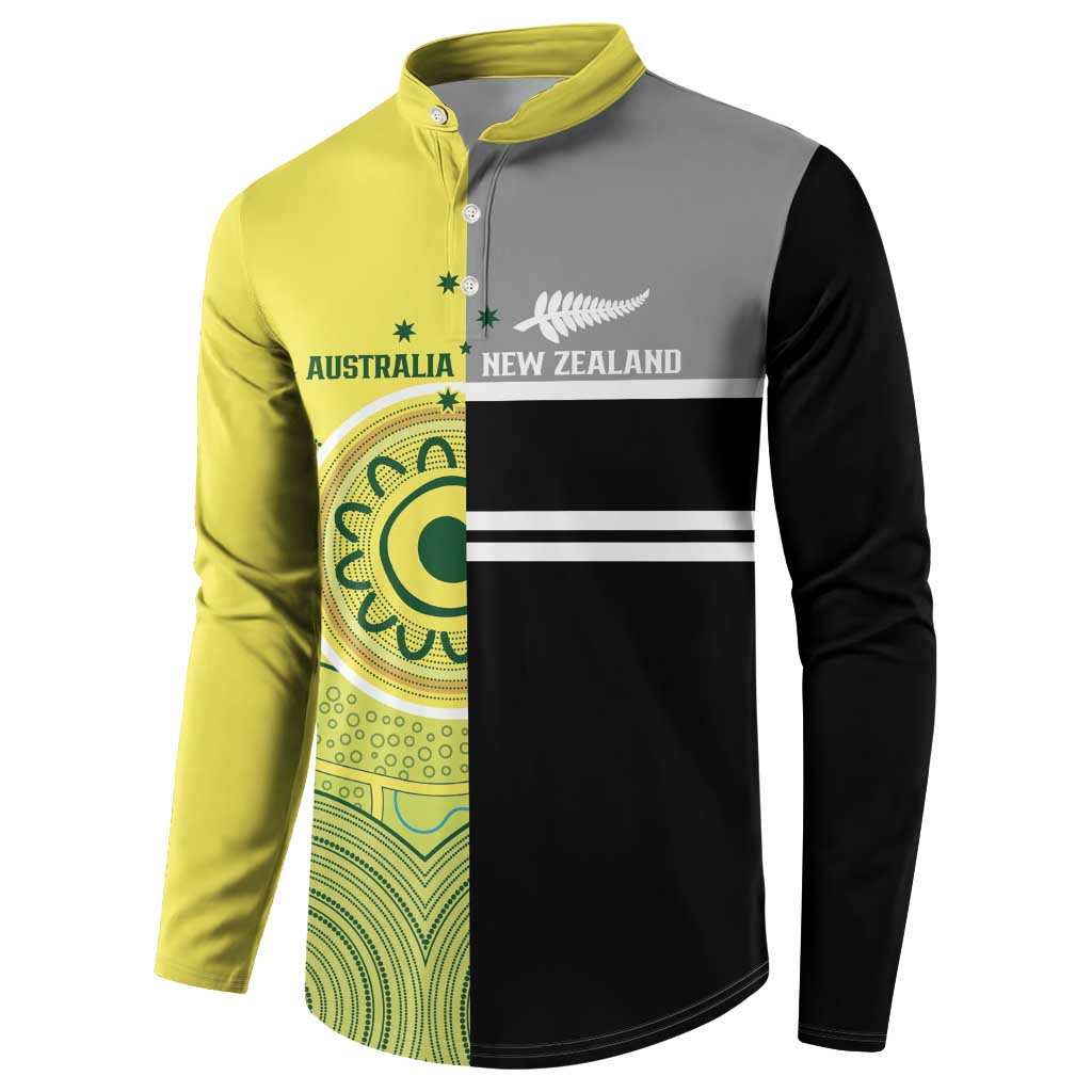 Custom Cricket AUNZ Spirit Button Sweatshirt Aussie New Zealand Retro Edition - Aussie Hoodie