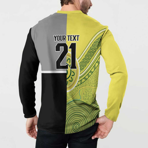 Custom Cricket AUNZ Spirit Button Sweatshirt Aussie New Zealand Retro Edition - Aussie Hoodie