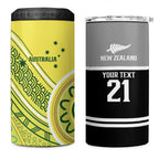 Custom Cricket AUNZ Spirit 4 in 1 Can Cooler Tumbler Aussie New Zealand Retro Edition - Aussie Hoodie