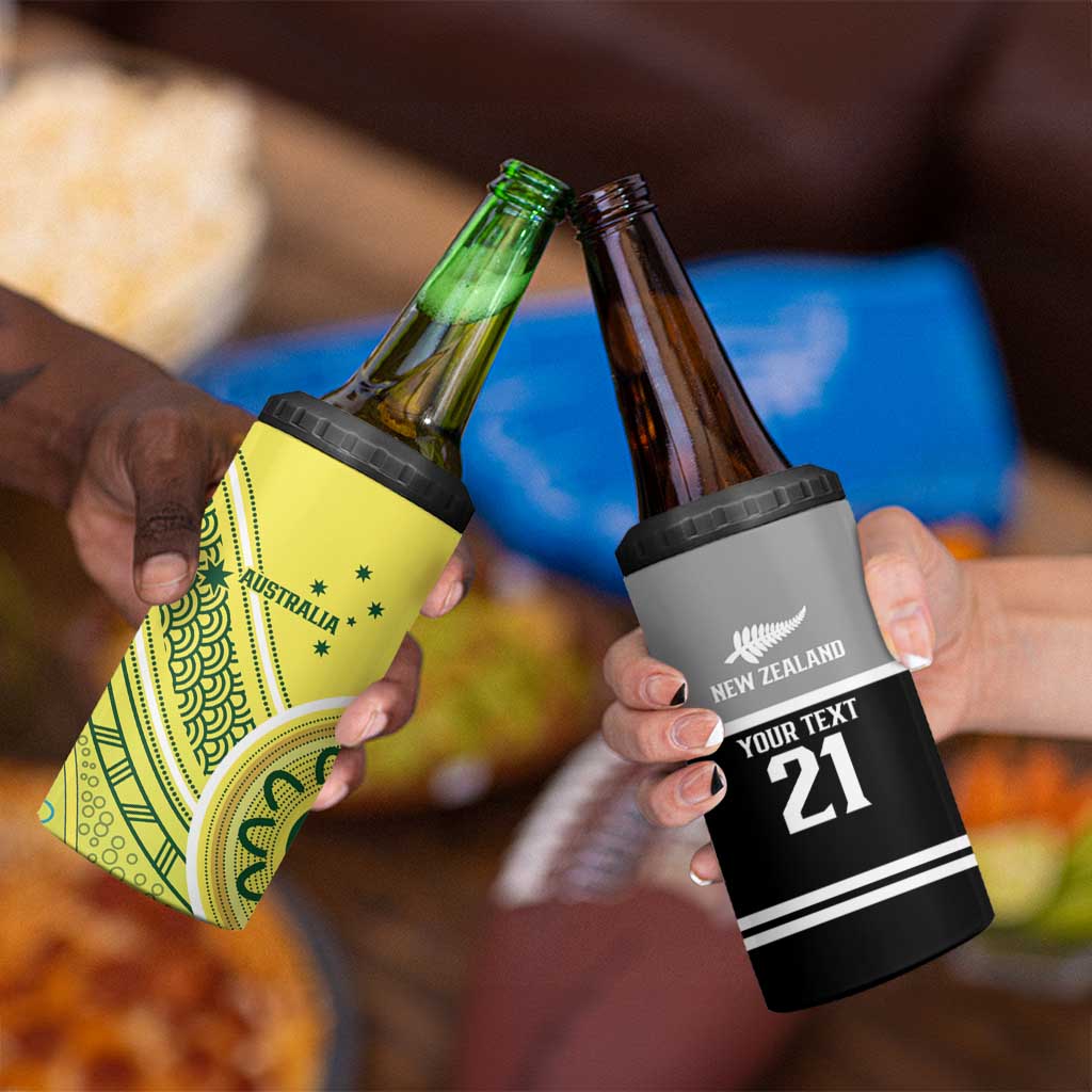 Custom Cricket AUNZ Spirit 4 in 1 Can Cooler Tumbler Aussie New Zealand Retro Edition - Aussie Hoodie