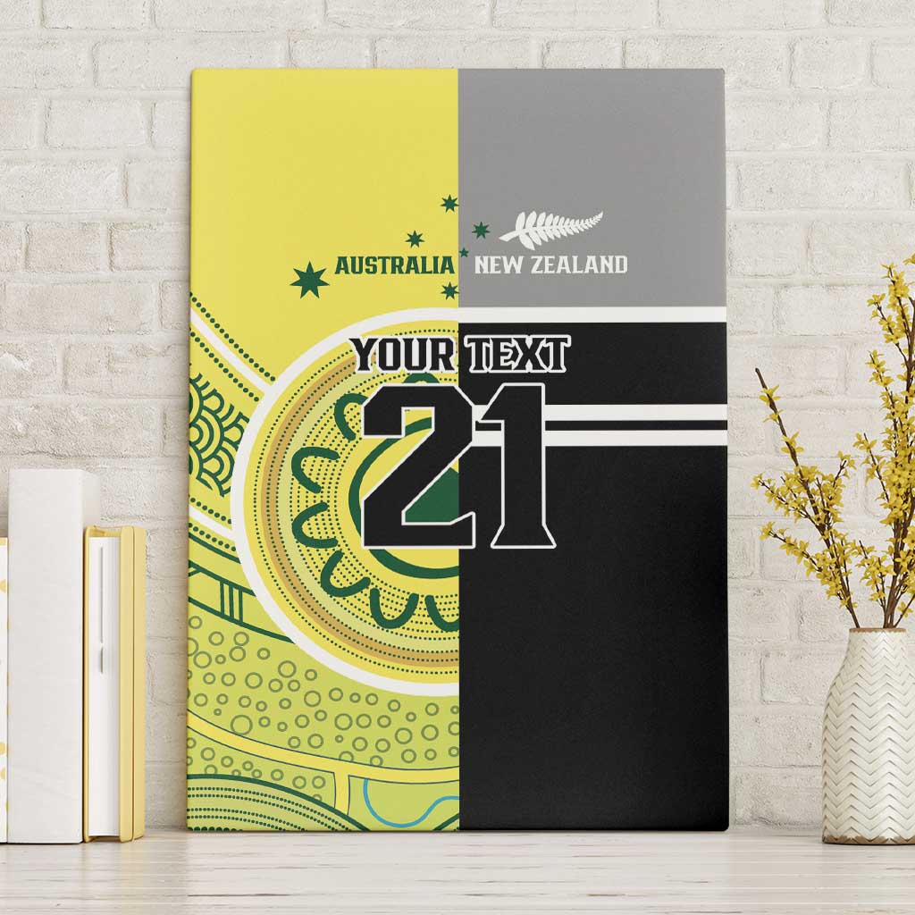 Custom Cricket AUNZ Spirit Canvas Wall Art Aussie New Zealand Retro Edition - Aussie Hoodie