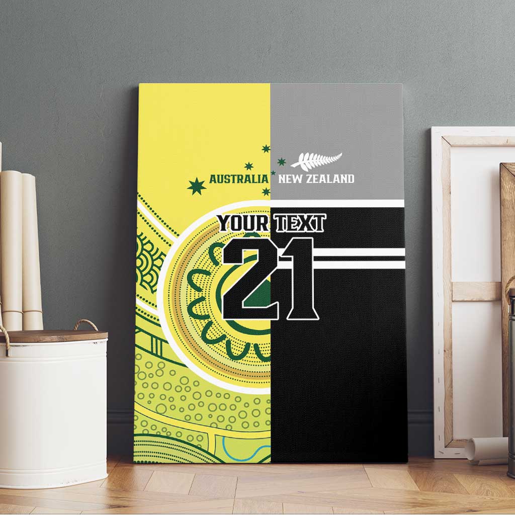 Custom Cricket AUNZ Spirit Canvas Wall Art Aussie New Zealand Retro Edition - Aussie Hoodie