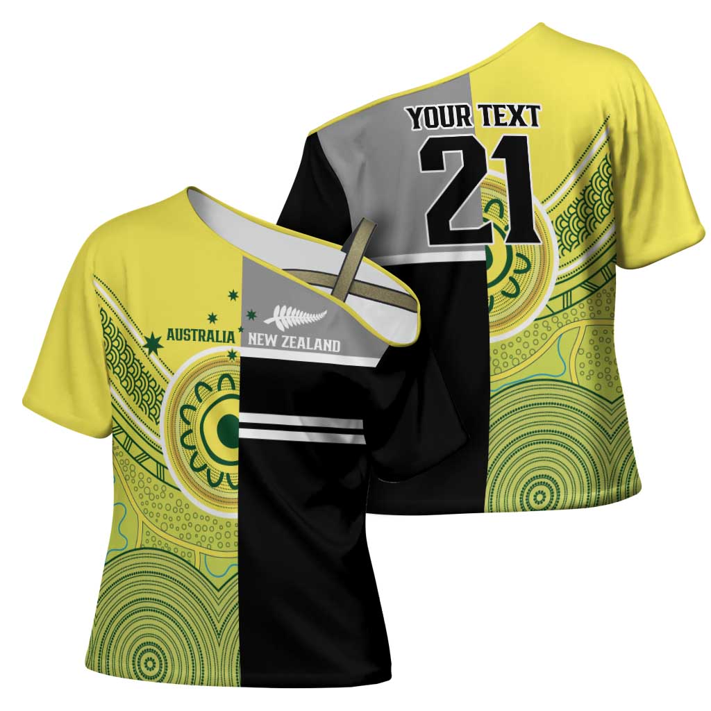 Custom Cricket AUNZ Spirit Cross Shoulder Shirt Aussie New Zealand Retro Edition - Aussie Hoodie