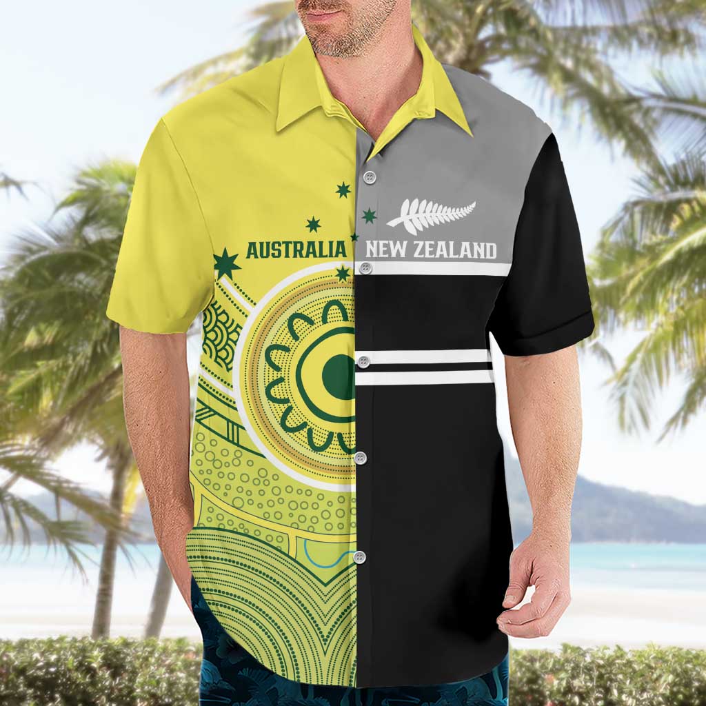 Custom Cricket AUNZ Spirit Hawaiian Shirt Aussie New Zealand Retro Edition - Aussie Hoodie