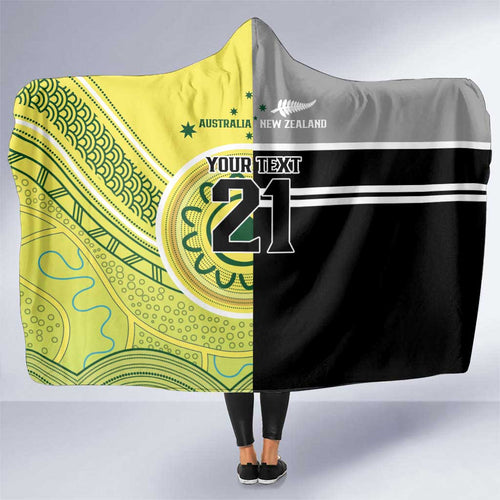 Custom Cricket AUNZ Spirit Hooded Blanket Aussie New Zealand Retro Edition - Aussie Hoodie