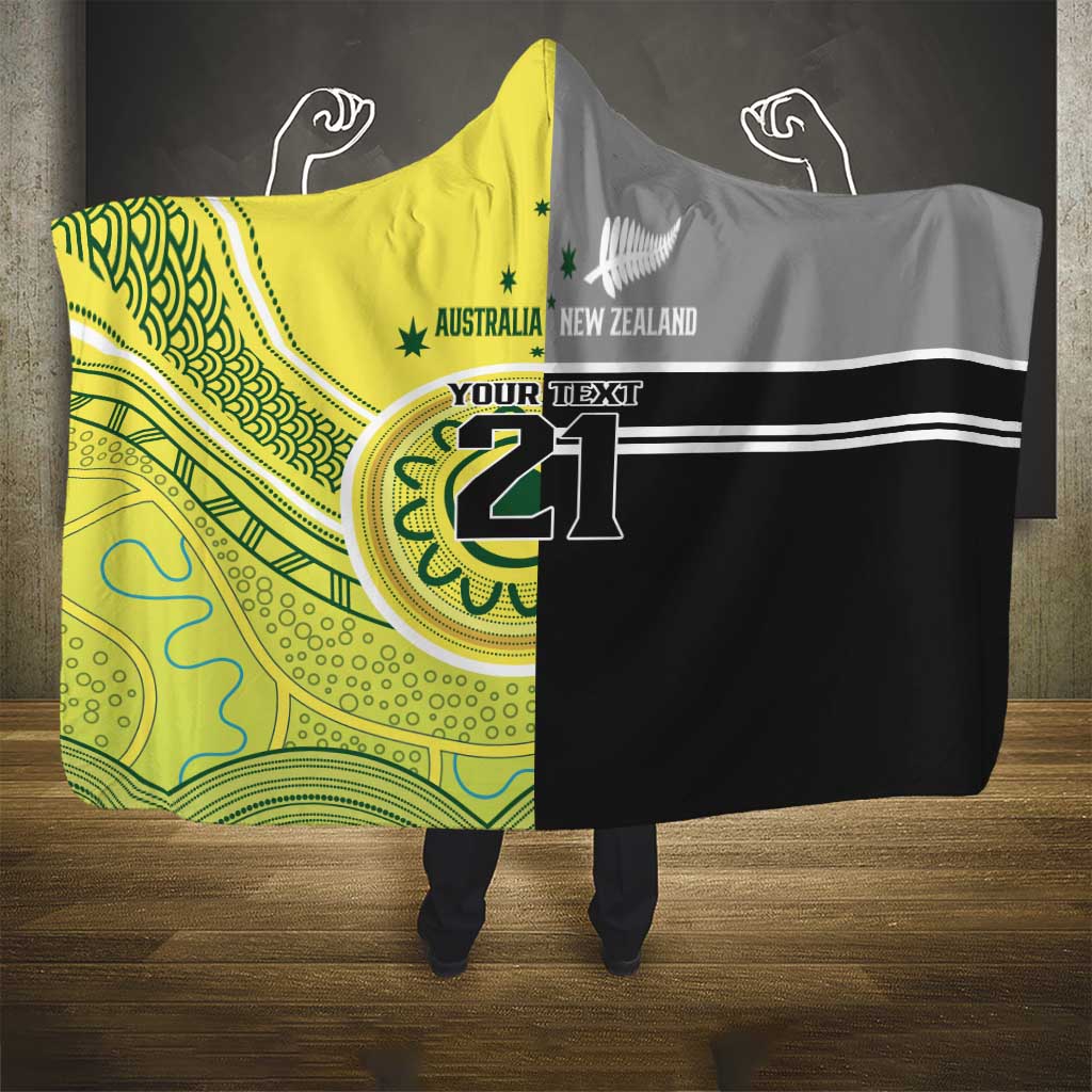 Custom Cricket AUNZ Spirit Hooded Blanket Aussie New Zealand Retro Edition - Aussie Hoodie