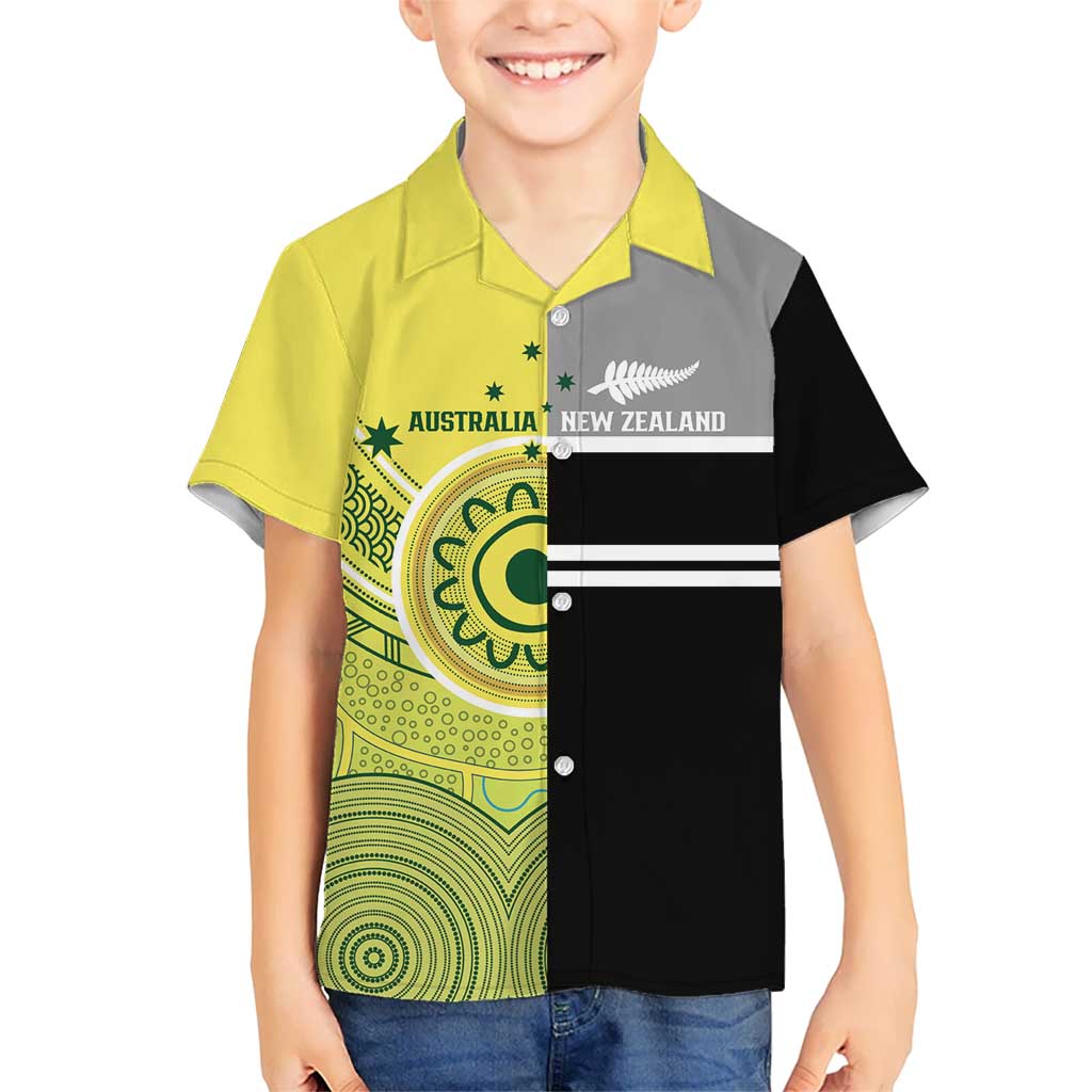 Custom Cricket AUNZ Spirit Kid Hawaiian Shirt Aussie New Zealand Retro Edition - Aussie Hoodie