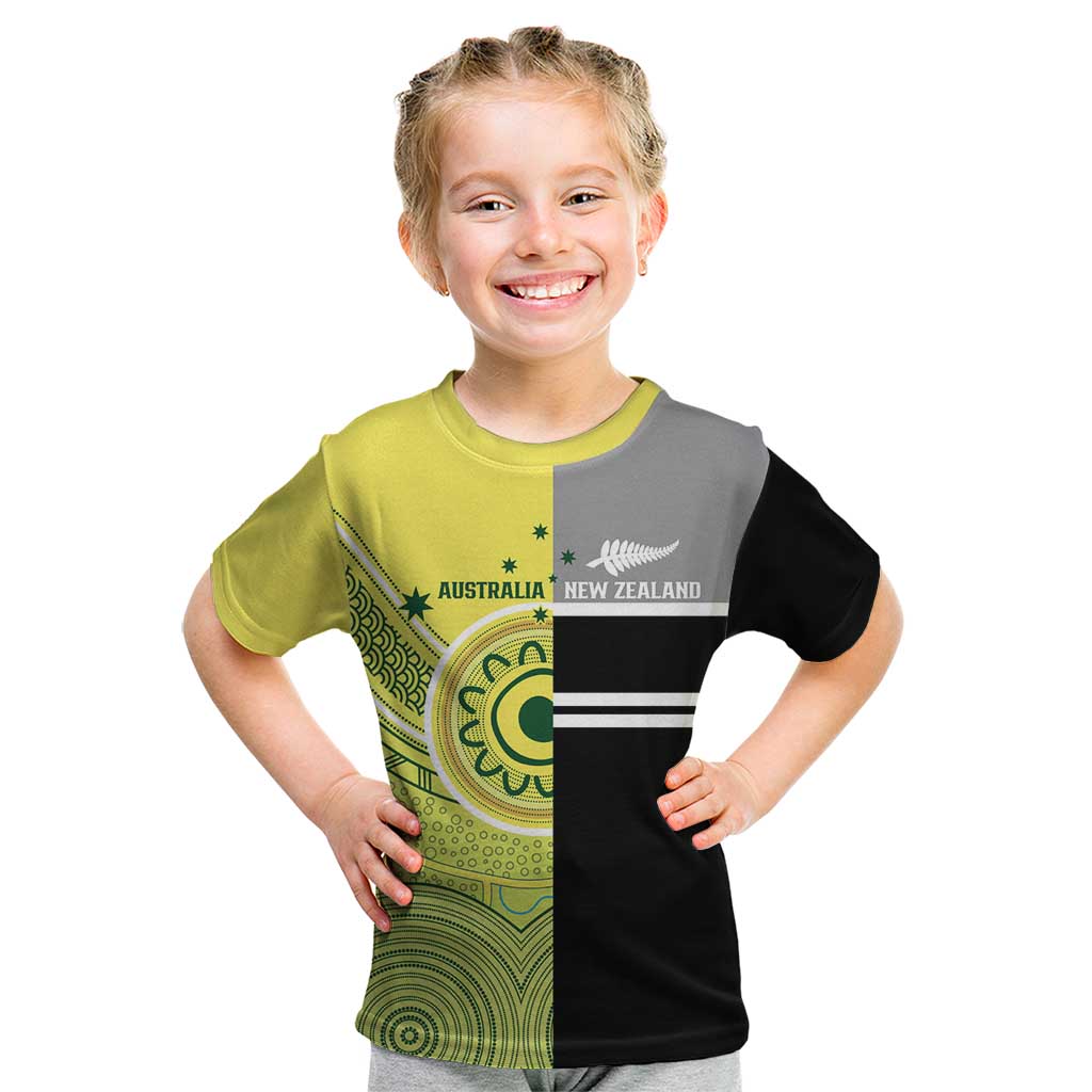 Custom Cricket AUNZ Spirit Kid T Shirt Aussie New Zealand Retro Edition - Aussie Hoodie