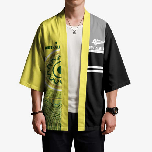 Custom Cricket AUNZ Spirit Kimono Aussie New Zealand Retro Edition - Aussie Hoodie