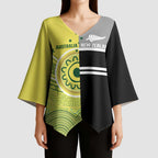 Custom Cricket AUNZ Spirit Kimono Sleeve Blouse Aussie New Zealand Retro Edition - Aussie Hoodie