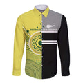 Custom Cricket AUNZ Spirit Long Sleeve Button Shirt Aussie New Zealand Retro Edition - Aussie Hoodie