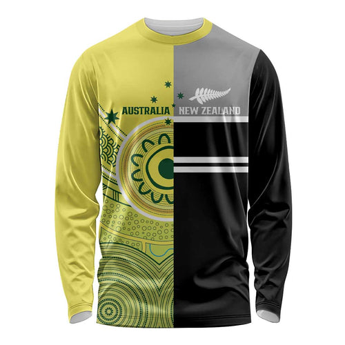Custom Cricket AUNZ Spirit Long Sleeve Shirt Aussie New Zealand Retro Edition - Aussie Hoodie