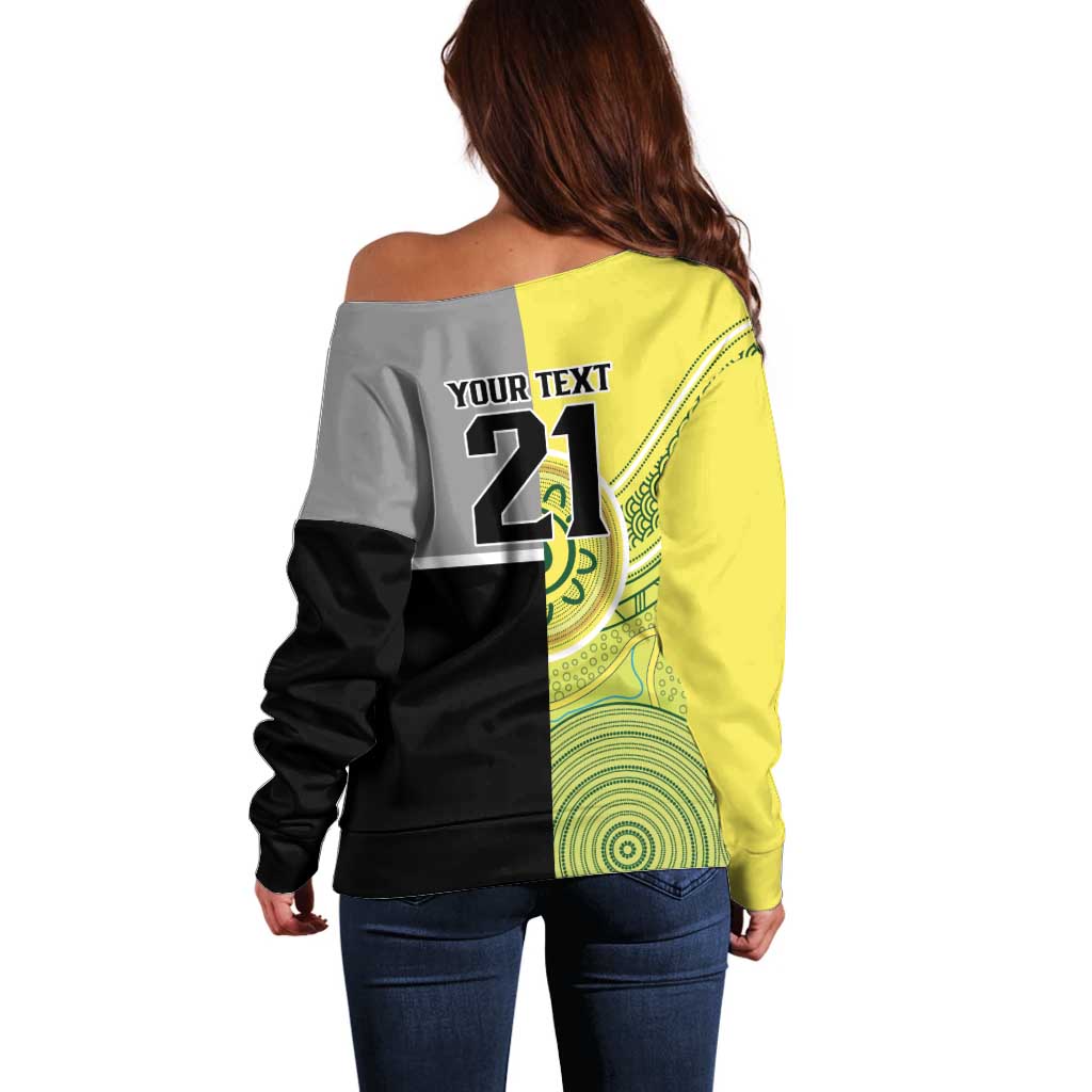 Custom Cricket AUNZ Spirit Off Shoulder Sweater Aussie New Zealand Retro Edition - Aussie Hoodie