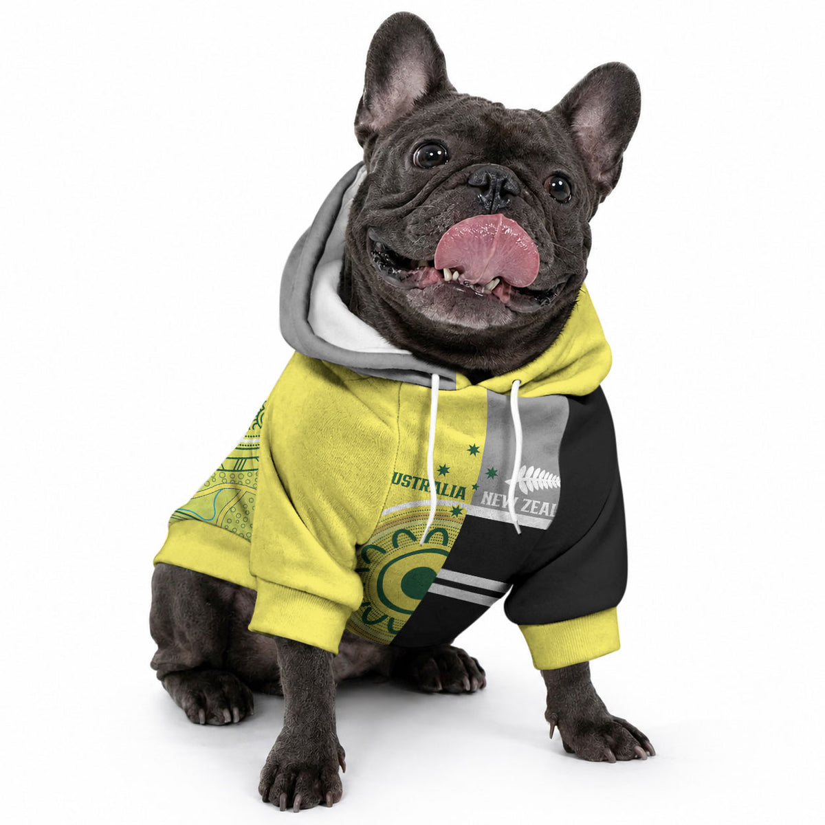Custom Cricket AUNZ Spirit Pet Hoodie Aussie New Zealand Retro Edition