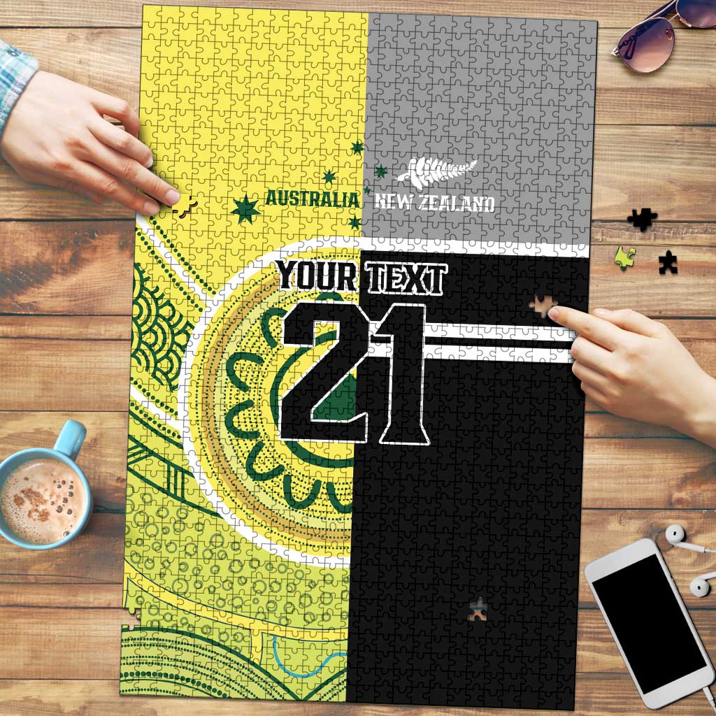 Custom Cricket AUNZ Spirit Puzzle Aussie New Zealand Retro Edition - Aussie Hoodie