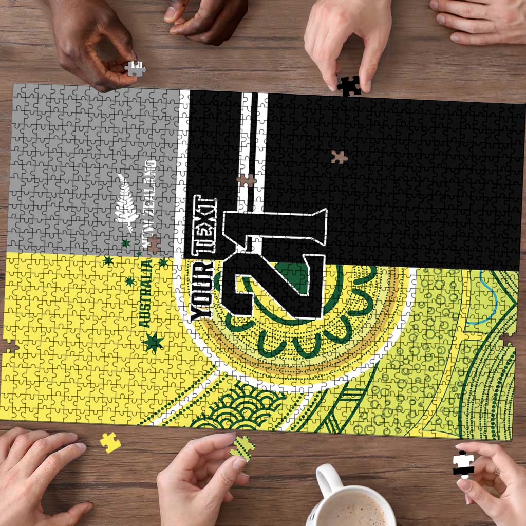 Custom Cricket AUNZ Spirit Puzzle Aussie New Zealand Retro Edition - Aussie Hoodie