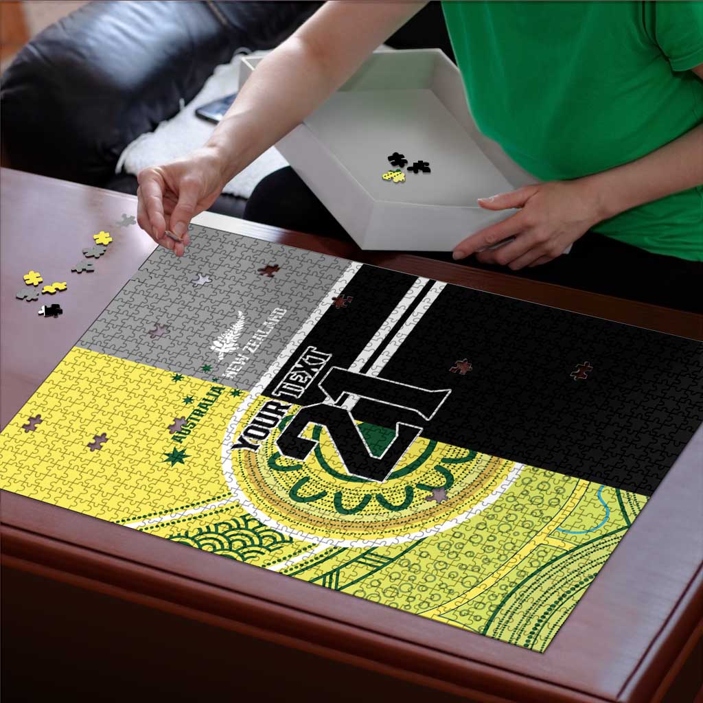 Custom Cricket AUNZ Spirit Puzzle Aussie New Zealand Retro Edition - Aussie Hoodie
