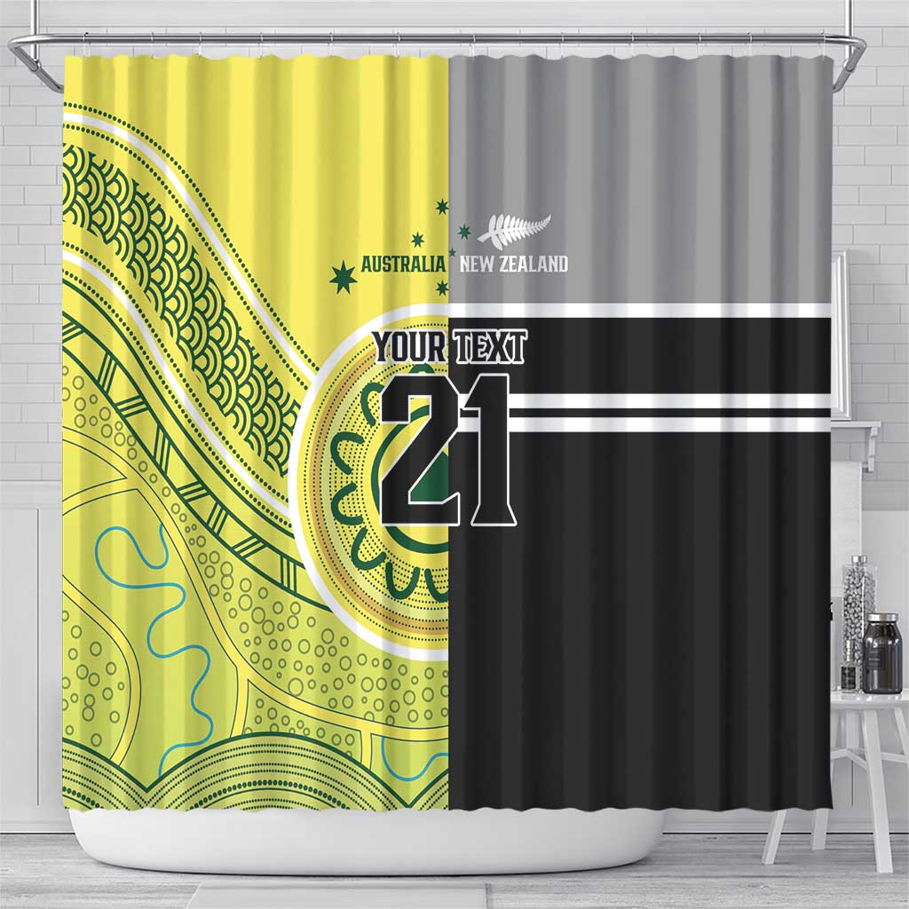 Custom Cricket AUNZ Spirit Shower Curtain Aussie New Zealand Retro Edition - Aussie Hoodie