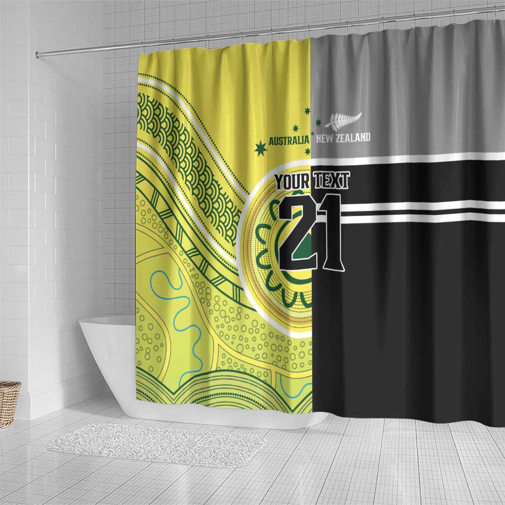 Custom Cricket AUNZ Spirit Shower Curtain Aussie New Zealand Retro Edition - Aussie Hoodie