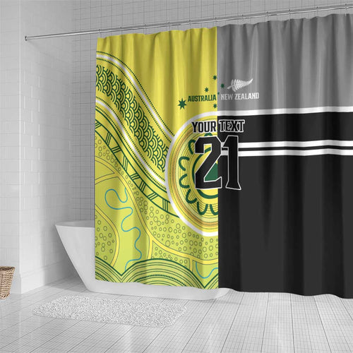 Custom Cricket AUNZ Spirit Shower Curtain Aussie New Zealand Retro Edition - Aussie Hoodie